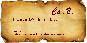 Csarankó Brigitta névjegykártya