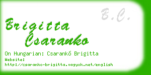 brigitta csaranko business card