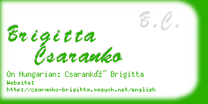 brigitta csaranko business card